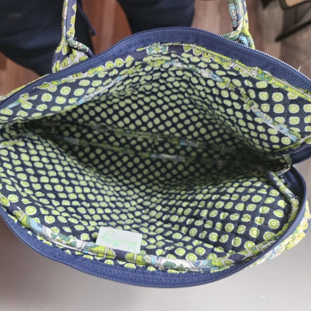 Vera Bradley laptop 13 in bag Paisley Blue & Green
